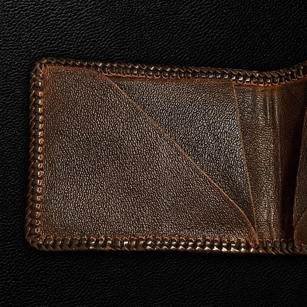 Vintage Handmade Tooled Leather Bifold Wallet Chuck Western Deer Buck Forest